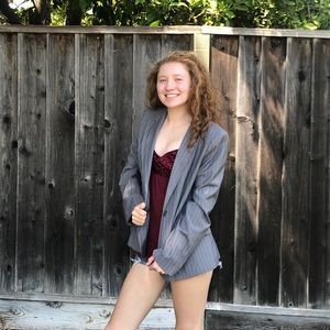 Calvin Klein Grey Striped Blazer